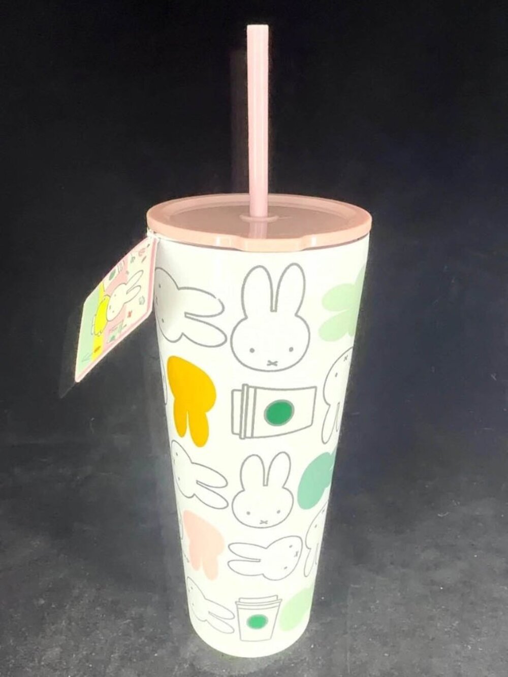 Miffy x Starbucks Stainless Steel Cold Cup Tumbler 26 oz with Straw Pink Bunny